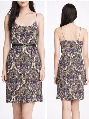 J CREW 100% Silk Fully Lined Spaghetti Strap Mini Dress US Sz 8